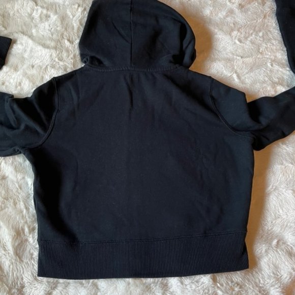 - Hollister Cropped Black Hoodie Full Zipper Front Pockets Size XS NWT - Picture 3 of 15